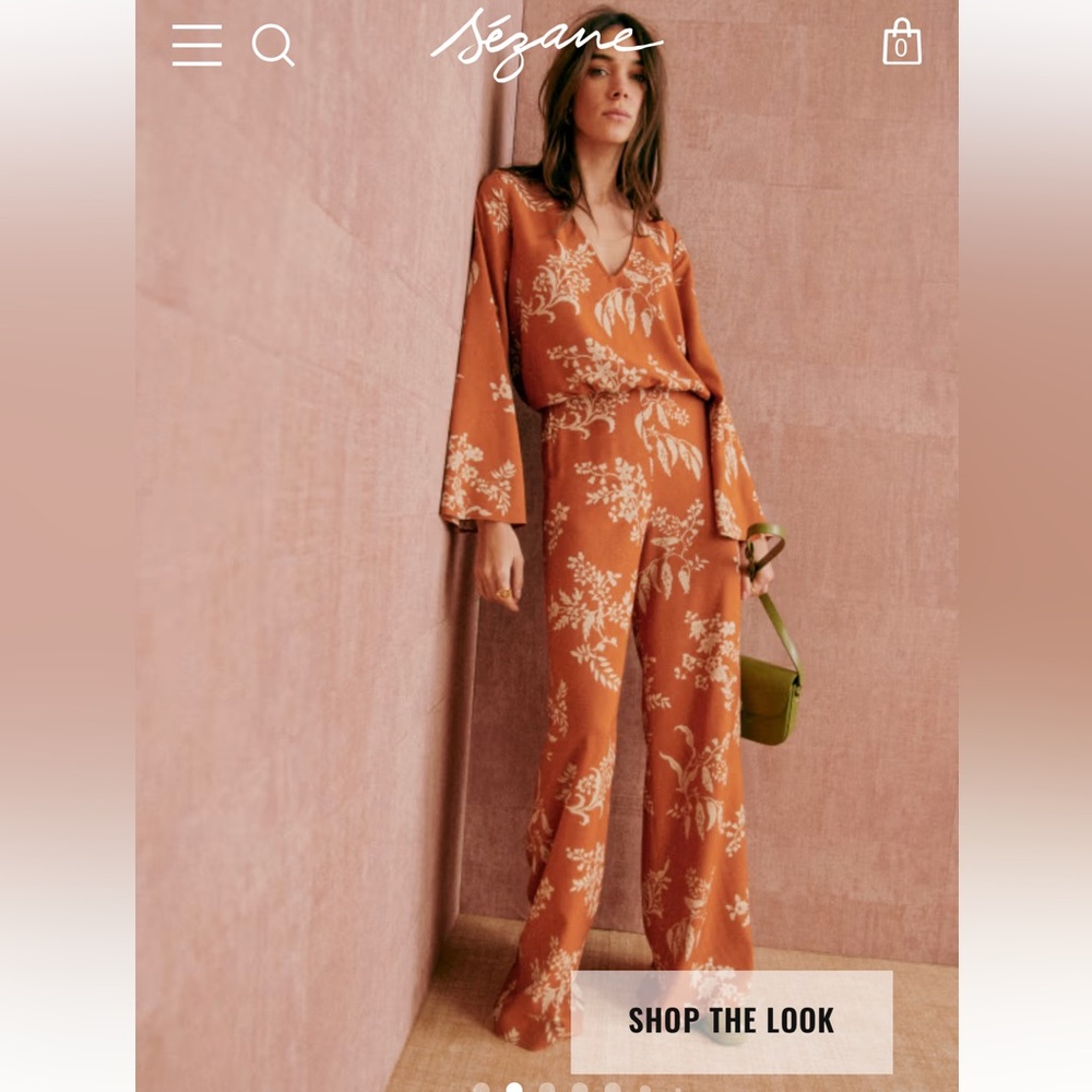 NWT Sezane Pernelle Jumpsuit in bicolour ecru - Picture 2 of 4